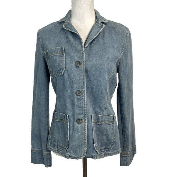 GAP Jackets & Blazers - GAP Denim Jean Blazer Jacket size Medium Casual Career Pockets School Boho